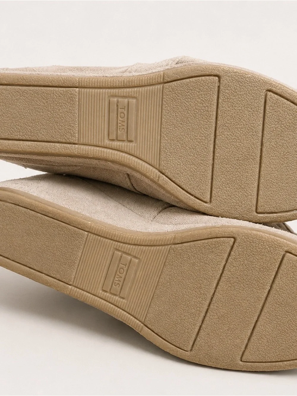 TOMS Desert Wedge Suede Lace Up Booties Taupe Boho Ankle Boots